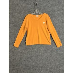Vintage For The Glory Womens Knit Top XL Orange University Of Tennessee V Neck